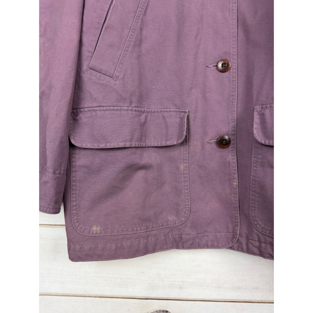 LL Bean Adirondack Coat Women XL Purple Barn Corduroy Collar Canvas Outdoor - Picture 5 of 12